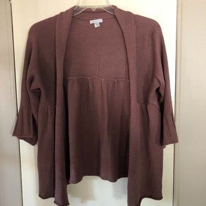 Vintage Garnet Hill Mauve Open Cardigan